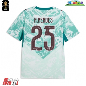 Portugal Nuno Mendes #25 Segunda Equipación Mundial 2026 Manga Corta